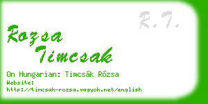 rozsa timcsak business card
