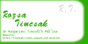 rozsa timcsak business card